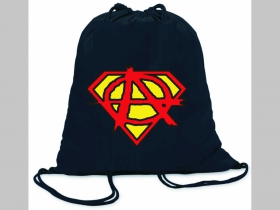 Anarchy superman ľahké sťahovacie vrecko ( batôžtek / vak ) s čiernou šnúrkou, 100% bavlna 100 g/m2, rozmery cca. 37 x 41 cm
